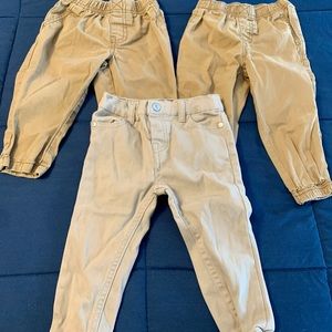 Set of 3 like new khaki pants- 18 months